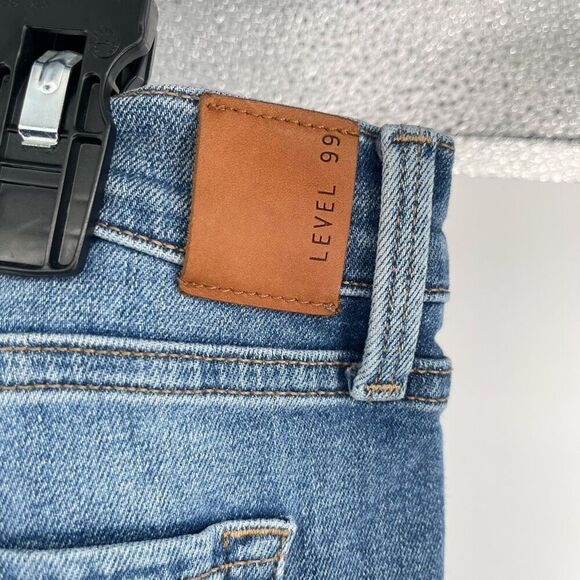 Level 99 Anthropologie High Rise Skinny Crop Jeans Blue Stretch Denim 12/31 - Picture 11 of 16